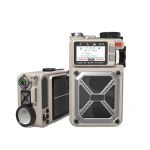 Radio Digital de Fábrica con Bluetooth 5.0, Radio FM/AM para Exteriores, Carga Solar, Banco de Energía de 4000mAh, Alerta SOS, Plástico ABS, Banda Completa - Product Image 1