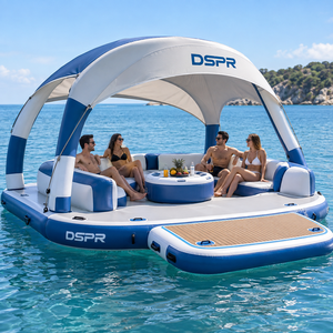 Grande î<span class=keywords><strong>le</strong></span> flottante gonflable Paradise Lounge avec pont de baignade et sièges pour parcs aquatiques commerciaux et lacs - Product Image 4