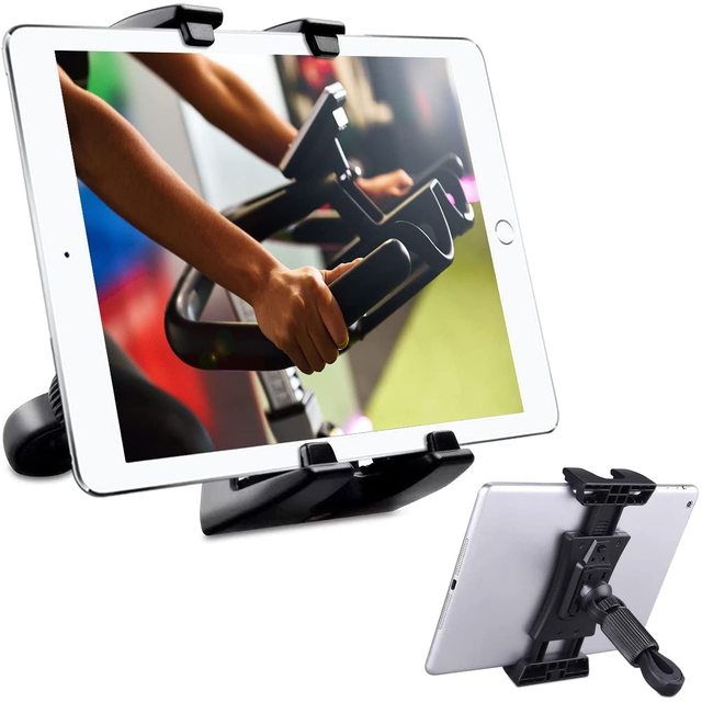 Bike Tablet Holder Portable Universal 360 Rotation ABS Material Bicycle Car Phone Tablet Mount Exercise Bike Treadmill Handlebar