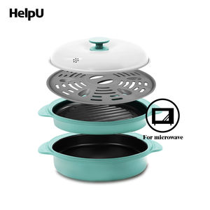 ฉลากส่วนตัวไม่ไฟฟ้ารอบไมโครเวฟเครื่องครัวปรุงอาหารอย่างรวดเร็วเหล็กหล่อไม่ติดกระทะย่างไมโครเวฟ - Product Image 1