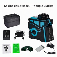 Niveau laser 12 lignes Teal avec support triangulaire, sac de transport, chargeur de batterie et lunettes de sécurité pour l'installation de carreaux – Vente en gros OEM