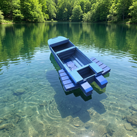 Bateau de pêche modulaire en PE, rameur portable, coque épaissie et renforcée, écologique et recyclable, grand espace de rangement pour patrouille fluviale