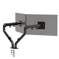 Support de moniteur à double bras à ressort à gaz, support de bureau pivotant réglable, adapté aux moniteurs de 17 à 32 pouces
