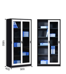 Trong suốt đôi cửa kính thép Tủ hồ sơ với bánh xe với khóa bụi và độ ẩm bảo vệ cho văn phòng lưu trữ - Product Image 2