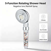 Pommeau de douche massant portable en plastique transparent à LED avec filtre économiseur d'eau