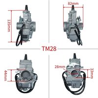 Karburator Kawasaki Miku High Performance 32mm TM32 Flat Slide Smoothbore untuk Mesin Motor 2 Tak 4 Tak TM28 TM30 TM34 JK