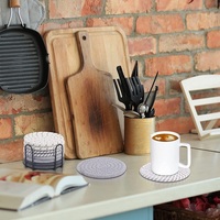 Dessous de verre absorbants en coton tissé minimaliste pour boissons tasses décor à la maison Protection de table