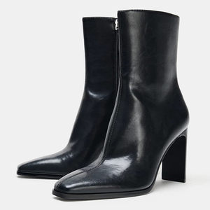 Petites bottines confortables à talon épais <span class=keywords><strong>pour</strong></span> femmes, style western, à bout carré, à enfiler - Product Image 4
