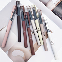 6 stylos gel en plastique mignons, encre noire non effaçable, pointe liquide de 0,5 mm, pour les amateurs de café, maison, école, bureau