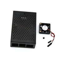 Caja de aleación de aluminio con ventilador de refrigeración Caja de carcasa de metal para Raspberry Pi 4B Pi 4 Modelo B