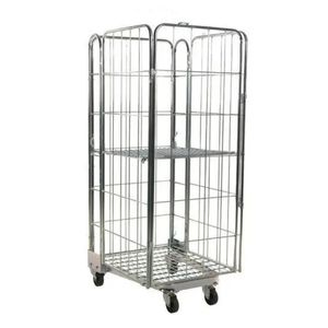 यूरो-स्पेक फोल्डेबल रोल कंटेनर-वैश्विक निर्यात के लिए हटाने योग्य आस्तीन के साथ 4-पक्षीय तार जाल ट्रॉली - Product Image 3