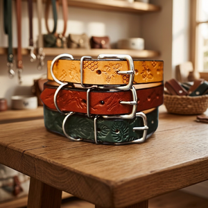 Superior Quality Handmade Genuine Leather <b>Dog</b> <b>Leash</b> Hand Tooled Design Eco-Friendly Fashion Medium Breed Size Rivet Decoration - Product Image 3