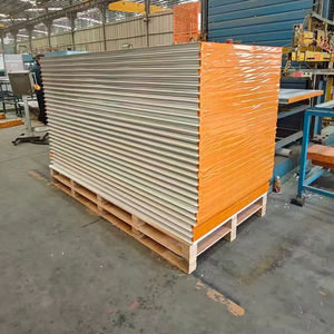 Paneles Sándwich de Lana de Roca Metálica Resistentes al Fuego y de Alta Capacidad de Carga para Aislamiento de Paredes de Almacenes, Ecológicos, con 2 Años de Garantía - Product Image 1