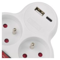 Prise murale électrique française Pheiyon avec interrupteur 2*16A 230V, norme CE ROHS, mise à la terre, adaptateur de prise USB A+C 2 sorties pour la maison