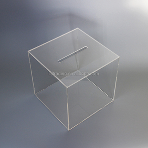 Paquet de boîte à cartes Boîte de rangement pour cartes à collectionner en plexiglas acrylique transparent avec couvercle Boîte à papier carrée pour fentes pour cartes personnalisées - Product Image 5