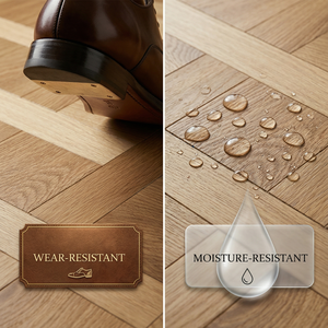 Panneau de revêtement de sol moderne en chêne blanc stratifié multicouche à clipser pour salle à manger, maison, bureau, chambre, hôtel, salon - Product Image 4