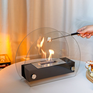 Doppio lato circolare di vetro <span class=keywords><strong>bioetanolo</strong></span> <span class=keywords><strong>camino</strong></span> rimovibile in metallo da tavolo <span class=keywords><strong>camino</strong></span> Festival decorativo pozzo del fuoco - Product Image 2