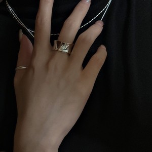 Anillo de textura de arco romántico S925 Plata de ley con chapado de 18K Diseño simple con incrustaciones Versión coreana Anillo fino - Product Image 3