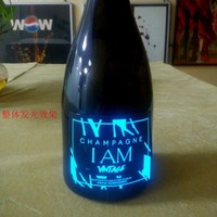 Étiquette de bouteille lumineuse ABS EL, autocollant LED étanche pour vin avec logo personnalisé pour la promotion de bars et de fêtes