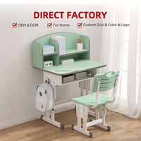 Ensemble de bureau et chaise d'étude réglables pour enfants avec boîte de rangement pour livres, table d'écriture ergonomique à hauteur réglable pour enfants