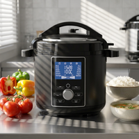 Cuisinière électrique multifonctionnelle 13-en-1 avec écran LCD numérique, commande à une touche, cuve intérieure antiadhésive avec poignée