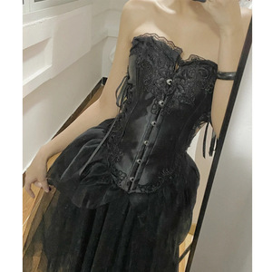 Corsé de Acero para Mujer al por Mayor, Cincher de Cintura con Encaje, Faja Moldeadora de Satén, Bustier Gótico para <span class=keywords><strong>Fiesta</strong></span> y Club, Lencería Moldeadora Le Corset - Product Image 3