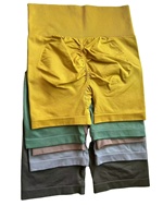Shorts de yoga taille haute sans coutures, effet push-up fessier, longueur 3/4, pour la course et le fitness