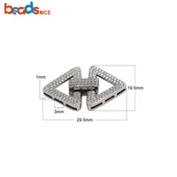 Connecteur de bijoux Beadsnice en argent 925 plaqué argent avec zircon et fermoir entrelacé pour collier et bracelet de perles DIY 35282