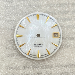 28,5 mm lichtgewicht niet-lichtgevende cocktailhorloge wijzerplaat NH35 compatibel parelmoer wijzerplaat vervangend horloge onderdeel wit/zwart - Product Image 3