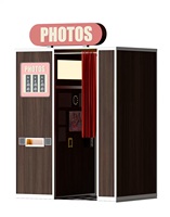 Photomaton rétro vintage, machine à photomaton commerciale avec impression instantanée pour mariages et événements