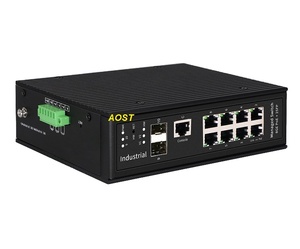 Conmutador <span class=keywords><strong>Ethernet</strong></span> gestionado industrial Gigabit L2 completo Conmutador POE de 8 puertos Base 1000 48V con 2 conmutadores de puerto de fibra SFP - Product Image 1