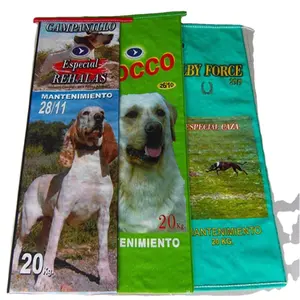 Laminated BOPP factory supplier 25kg 50kg pp woven packing sack bags for dog pet feed