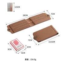 Tragbares, faltbares Cribbage-Brettspiel-Set aus PU-Leder mit Metall-Punktezähler, kompaktem Taschendesign, langlebiger Naht und individuellem Spiel