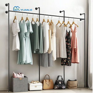 YIJIALE Stand <strong>Clothes</strong> Rack Metal <strong>Clothes</strong> Racks <strong>Rails</strong> <strong>Wall</strong> <strong>Mounted</strong> <strong>Clothes</strong> Racks - Product Image 1