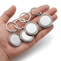 Porte-clés rotatif personnalisé en alliage de zinc double face avec autocollants imprimés sur mesure, logo, support de voiture, cadeau souvenir - Léger