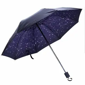Custom Umbrella With Full Inside Print Design Night Sky Umbrella Sunshade