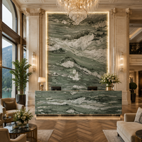Grande dalle de marbre vert Victoria naturel poli pour plan de travail de cuisine, meuble-lavabo de salle de bain, revêtement mural, carrelage de sol
