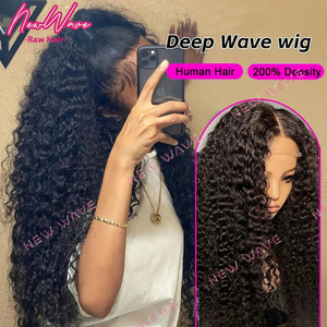 Parrucca Frontale in Pizzo con Capelli Umani Ondulati Profondi, 30-40 Pollici, Parrucca Frontale HD 5X5 con Onde Profonde, 13X6 Densità 180 Onde d'Acqua Ricci Profondi - Product Image 3