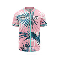 Maillot de baseball personnalisé à fleurs, chemise hawaïenne boutonnée, respirante, séchage rapide, nom et numéro brodés pour hommes/femmes/garçons