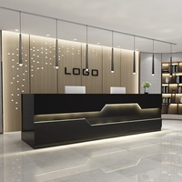 Comptoir de réception de bureau, comptoir lumineux, minimaliste, moderne, personnalisable, comptoir de bar commercial de luxe