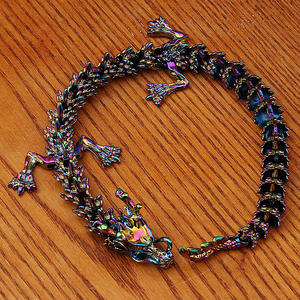 Vente chaude, décoration de bureau en forme de dragon long stéréoscopique 3D, dragon dominant, ornement en métal coloré, artisanat, vente en gros - Product Image 2