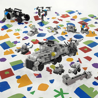 Ensemble de blocs de construction de camions de guerre urbains 6 en 1, 137 pièces, mortier/avion/bateau/navire de guerre, plastique ABS, jouet DIY, cadeau pour enfants garçons
