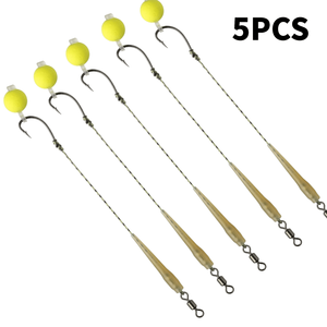 Ensemble de pêche à <span class=keywords><strong>la</strong></span> <span class=keywords><strong>carpe</strong></span> européenne avec montage anti-fond, perles flottantes, hameçons barbelés en acier à haute teneur en carbone pour <span class=keywords><strong>la</strong></span> pêche en lac - Product Image 5