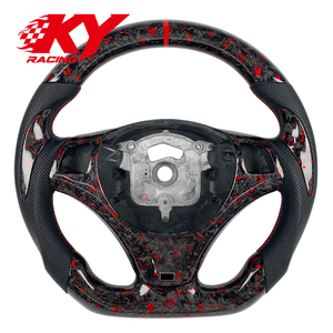 Volante Deportivo Personalizado de Cuero y Fibra de Carbono para BMW E87 E90 E91 E92 E93 M3 Serie 3 328i 330i 335i - Product Image 1