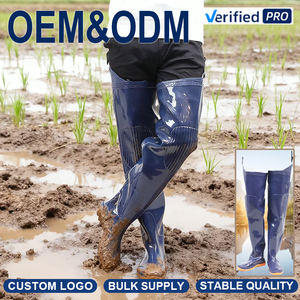 Bottes de pêche Factory Blue River pour hommes et femmes, bottes en PVC pour la plantation du riz, la pêche, le travail agricole - Product Image 1