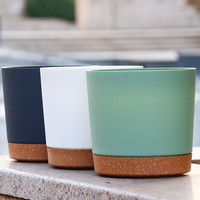 Pots de plantes ronds modernes en plastique avec plateau pour la maison, le jardin, le balcon et la pépinière