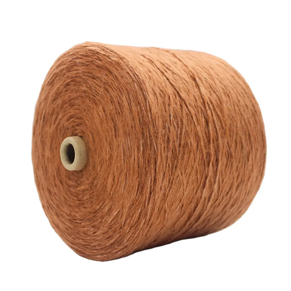 Jet Yarn 67% Acrylic Recycled Melange High Tenacity Ring Spun Yarn for Sewing and Knitting Red Dye