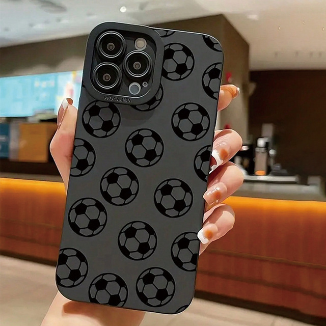 Football Style Printing Pupil Eye Pro Camera Hole TPU Mobile Phone Cover Case for Iphone 17 8 X Xr Xs 11 12 13 14 15 16 Pro Max