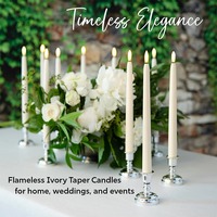 Promotion Faux Wax Taper Candles Batterie betriebene flackernde LED Candlesticks Home Decor