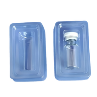 Plateau blister simple cavité en PET transparent, plateau d'insertion en plastique thermoformé sur mesure pour l'emballage de flacons en verre